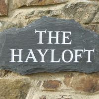 The Hayloft - slate signage